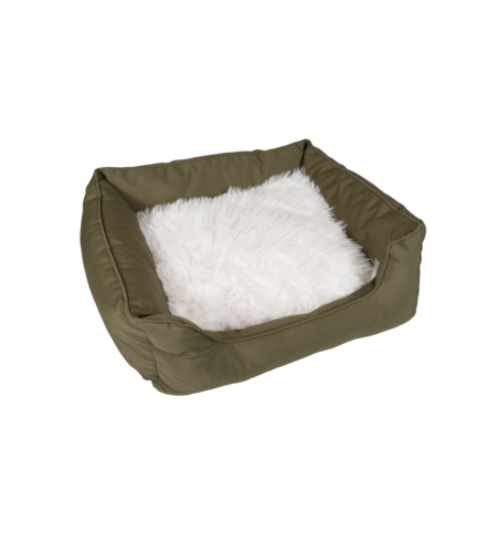 Yours Droolly Square Dog Bed Green Small (50x43x17cm)