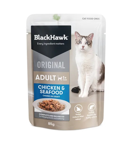 Black Hawk Original Cat Chicken Seafood Gravy 85g