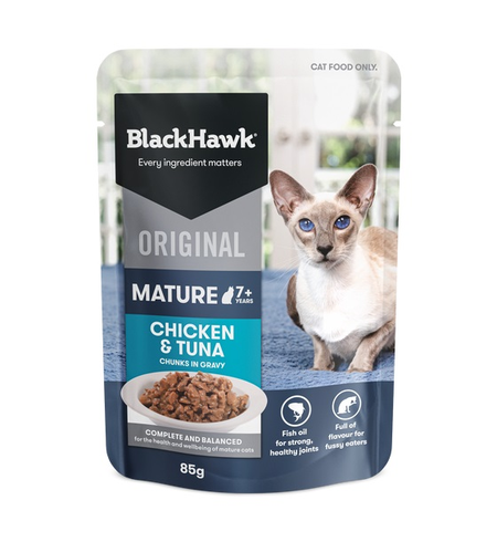 Black Hawk Original Cat Mature Chicken Tuna Gravy 85g