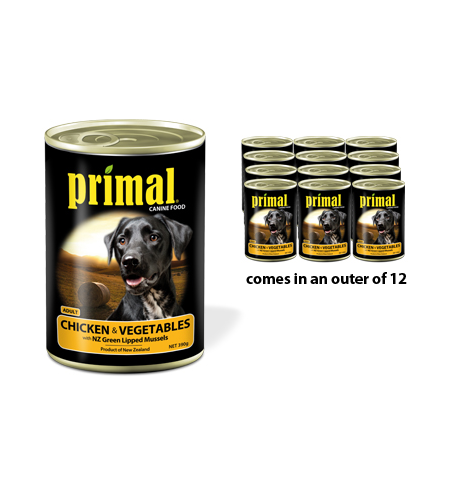 Primal Can Adult Chicken Vege & Mussel 390g