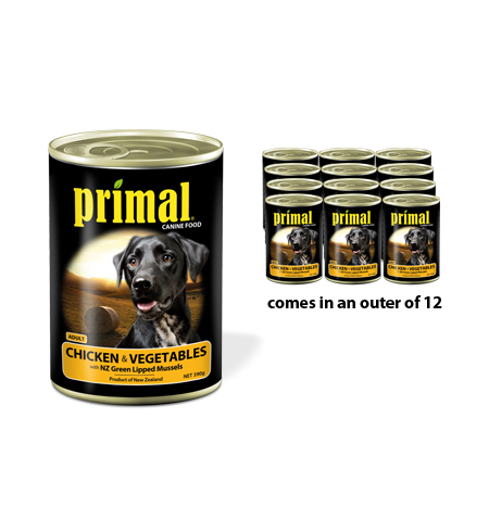 Primal Can Adult Chicken Vege & Mussel 390g