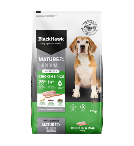 Black Hawk Original Mature 7+ Chicken & Rice 20kg