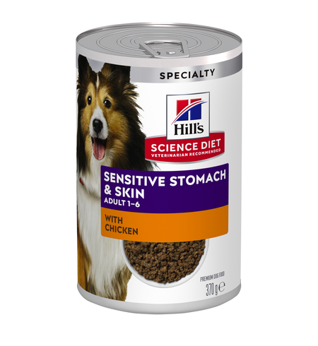 Hills Dog Adult Sensitive Stomach & Skin with Chicken Can 370g