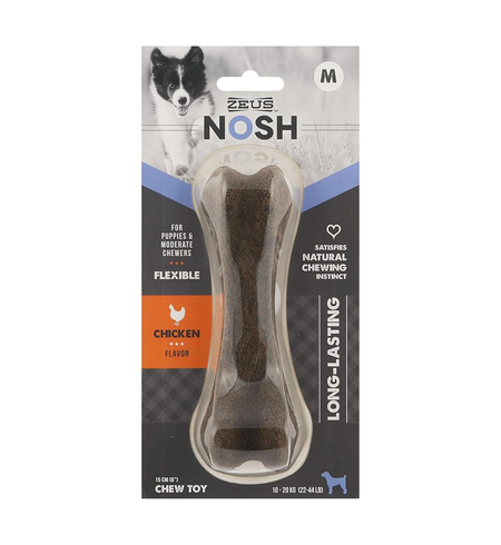 Zeus Nosh Flexible Chew Bone Chicken Flavour For Puppies Med 15cm