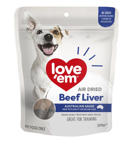 Love'em Air Dried Beef Liver 200g
