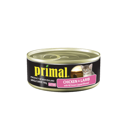 Primal Cat & Kitten Chicken & Lamb Can 100g 