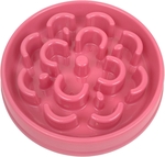 Slow Chow Feeder Melamine Barkley & Bella Pink M-dog-The Pet Centre