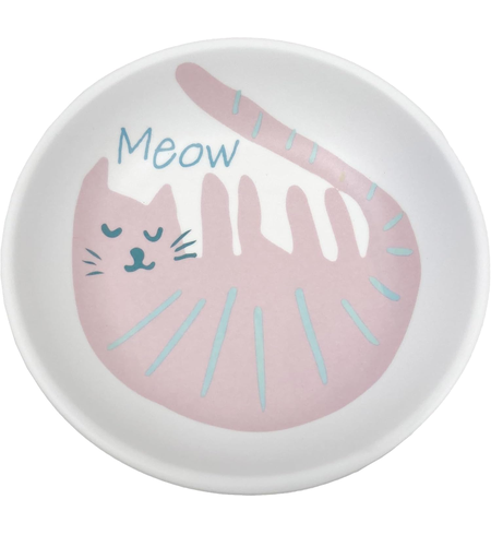 Cattitude Melamine Saucer Pink Cat