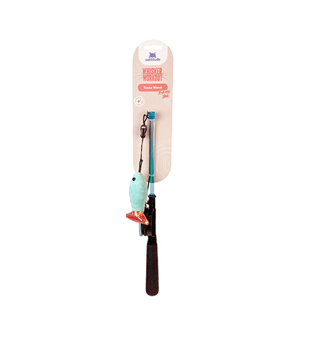 Cattitude Whisker Workout Fishing Rod Tease Wand 1.4m