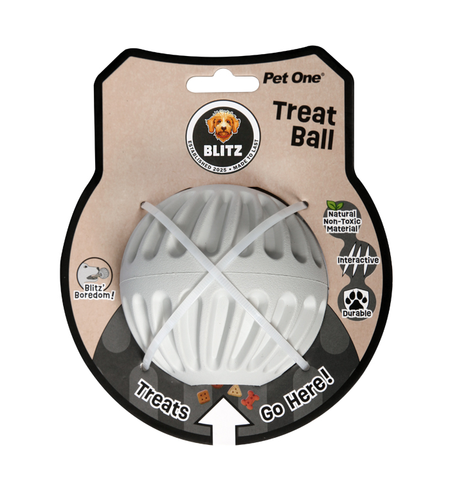 Blitz Rubber Treat Ball Grey L
