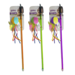 Pawise Cat Teaser Shaggy Ball & Ribbon-cat-The Pet Centre