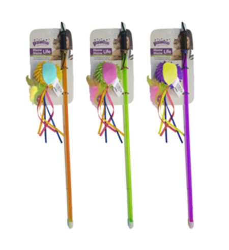 Pawise Cat Teaser Shaggy Ball & Ribbon