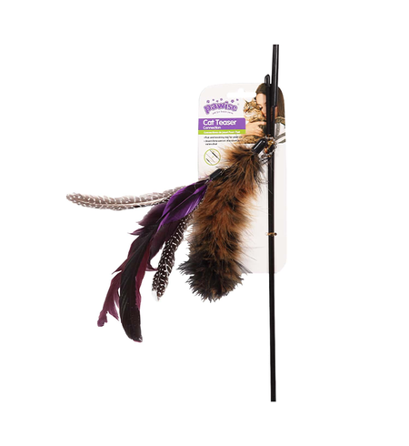 Pawise Cat Teaser Feather 95cm Rod Pawise Cat Teaser Feather 95cm Rod
