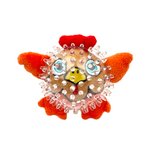 Ruff Play Spiky Squeaky Bird Orange-dog-The Pet Centre