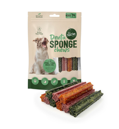 Its Treat Time Dental Sponge Star Sticks Medium 9 Pk