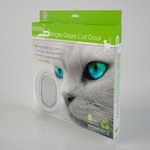 Pet-Corp Slim Profile Single Glaze Glass White Cat Door-cat-The Pet Centre