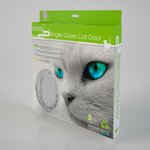 Pet-Corp Slim Profile Single Glaze Glass Clear Cat Door-cat-The Pet Centre