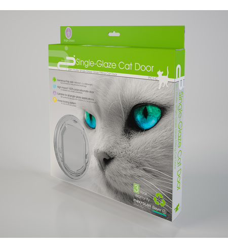 Pet-Corp Slim Profile Single Glaze Glass Clear Cat Door