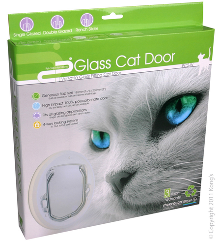Pet-Corp Versatile Glass Fitting White Cat Door