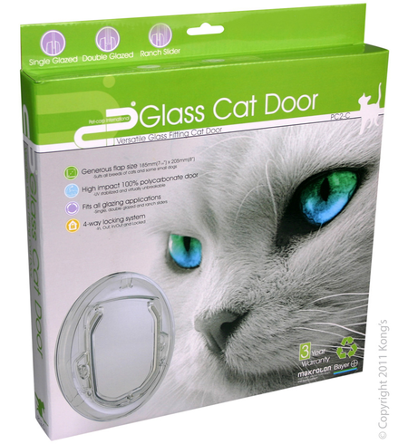 Pet-Corp Versatile Glass Fitting Clear Cat Door