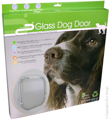 Pet-Corp Versatile Manual Glass Fitting White Dog Door
