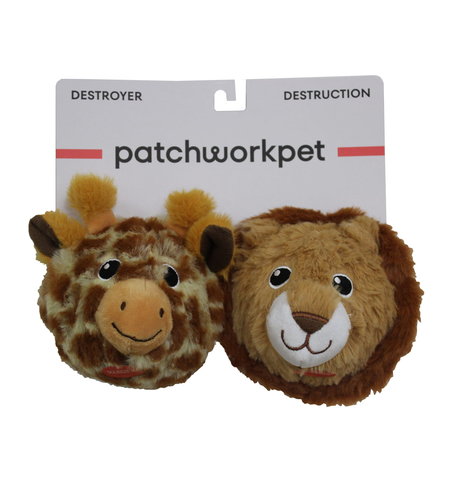 Patchwork Pricklet Zoo Duo Giraffe & Lion 10.16cm