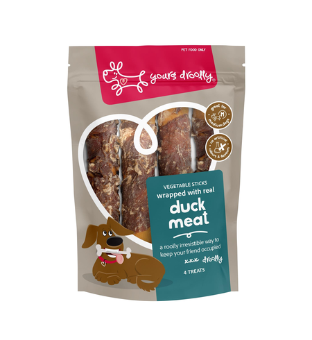 Yours Droolly Duck Wrap Sticks Medium 4pk