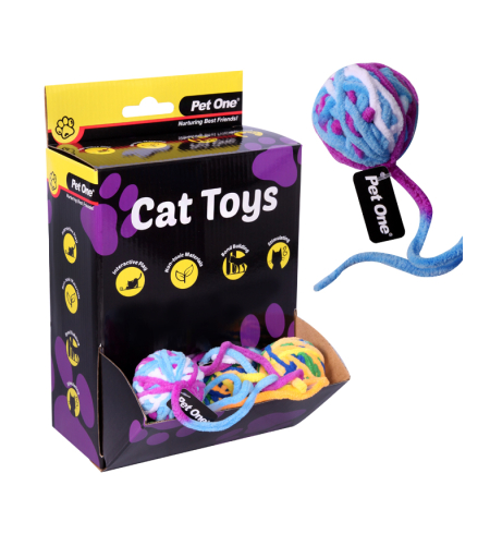 Pet One Cat Toy Yarn Ball with Tail 5cm