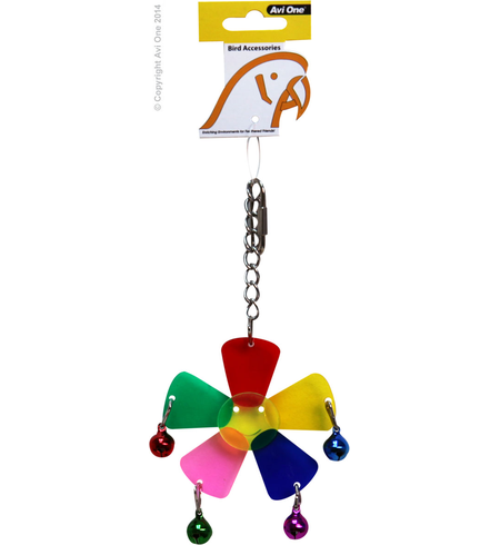 Avi One Bird Toy Acrylic Plum Blossom w Bell Balls