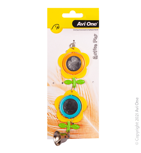 Avi One Bird Toy Double Buttercup Mirror