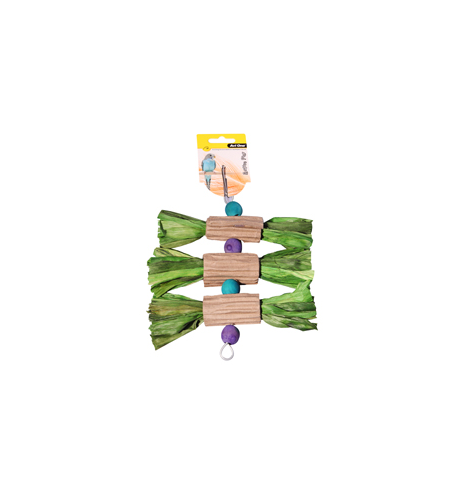 Avi One Bird Toy Wooden Blocks, Corrugated Board w Straw 22cm