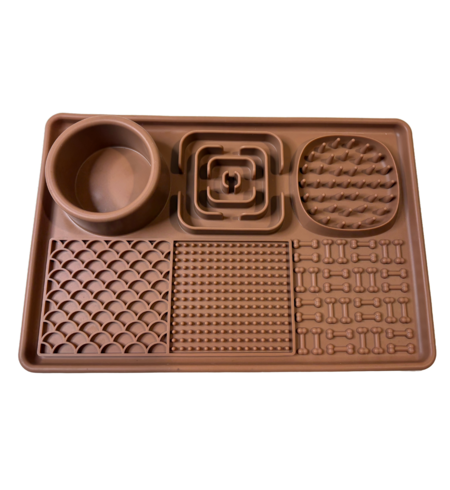 Slow Feeder Mat Mocha 30x20cm