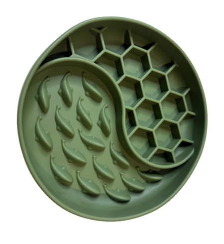 Slow Feeder Soothe Dish Olive 20cm