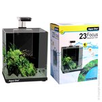 Aqua One Focus 23 Glass Aquarium 23L 30L X 22D X 41cm H (black)-fish-The Pet Centre