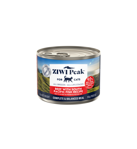 Ziwi Peak Canned Beef And South Pacific Fish Cat Food 185g