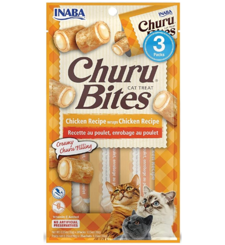 Inaba Cat Churu Bites Chicken Recipe wraps Chicken Recipe 10g x3