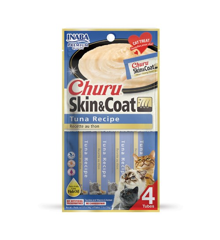 Inaba Cat Churu Skin & Coat Tuna Recipe 14g x4