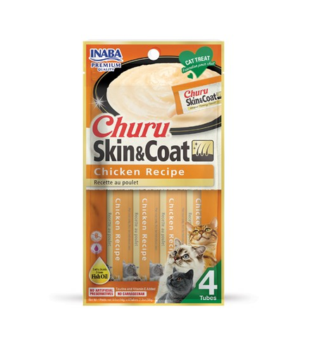 Inaba Cat Churu Skin & Coat Chicken Recipe 14g x4