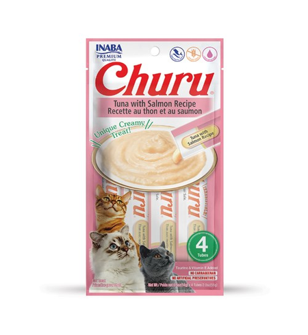 Inaba Cat Churu Tuna with Salmon Recipe 14g x4