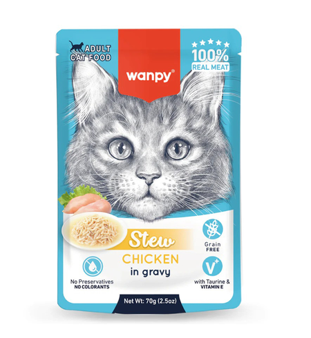 Wanpy Chicken Stew 70g Cat Pouch