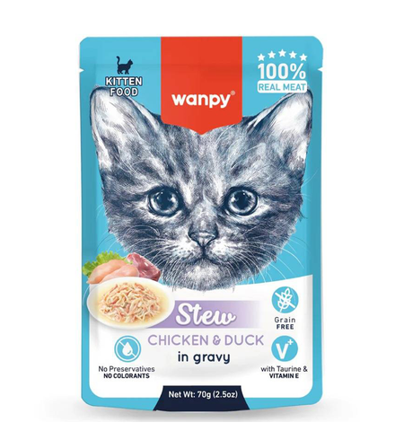 Wanpy Chicken and Duck 70g Kitten Pouch
