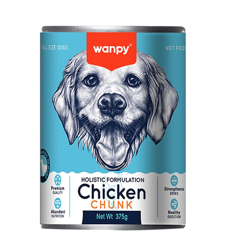 Wanpy Chicken Chunk 375g Dog Can