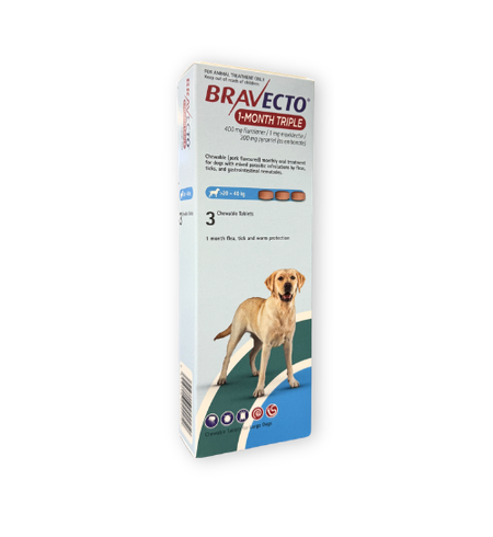 Bravecto 1 Month Triple Large Dog 20.1 - 40kg 3pk