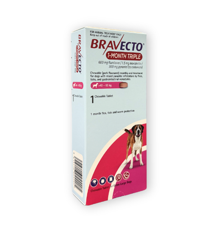 Bravecto 1 Month Triple X-Large Dog 40.1 - 60kg 1pk