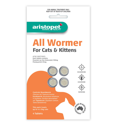 Aristopet All Wormer Cat Kitten 4pack