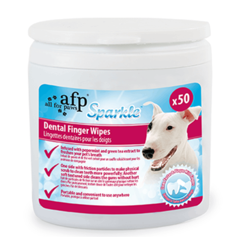 AFP Sparkle Dental Finger Wipes 50Ct