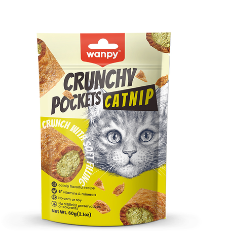 Wanpy Catnip Crunchy Pockets 60g