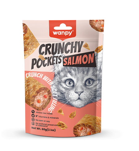 Wanpy Salmon Crunchy Pockets 60g