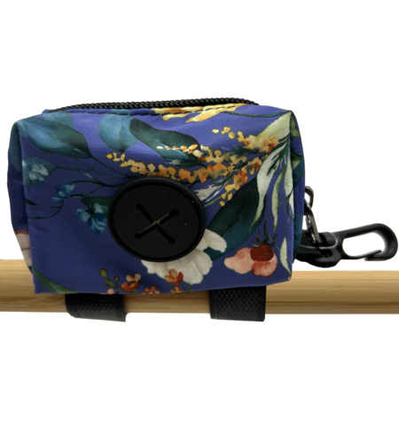 Latched Poop Bag Holder – Blue Floral