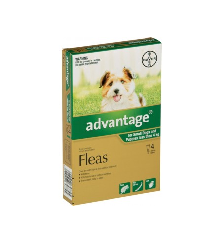 Advantage Flea Treatment for Small Dogs & Puppies under 4kg 4 pack
